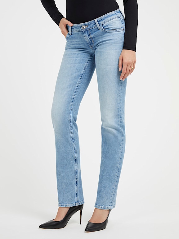 Jean droit taille basse femme clearance