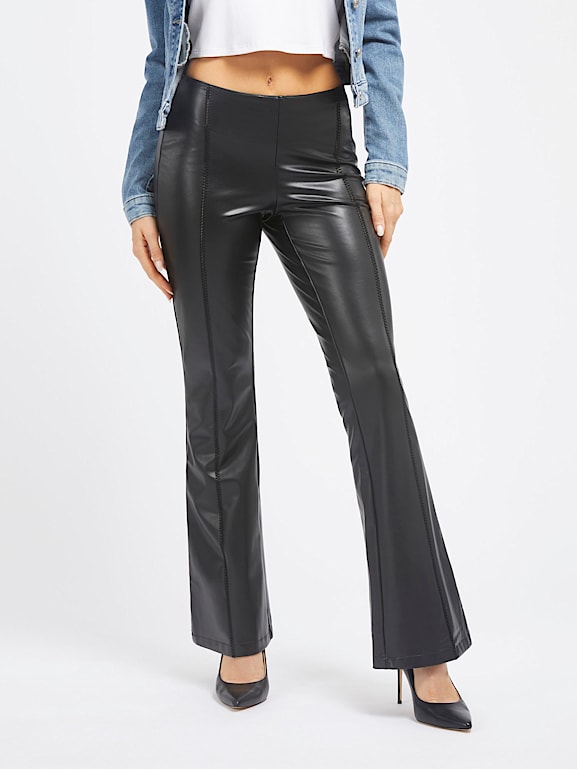GUESS Faux leather flare pant