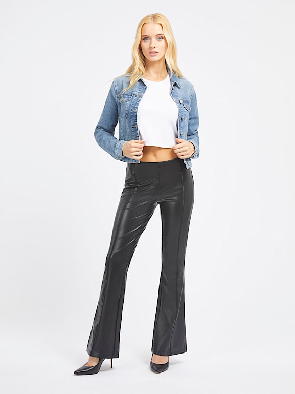 GUESS® Faux leather flare pant