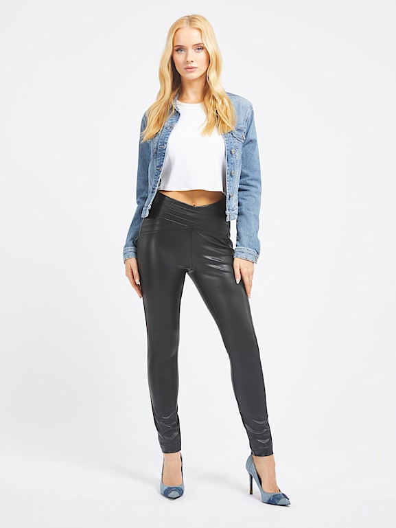 Guess faux leather leggings deals