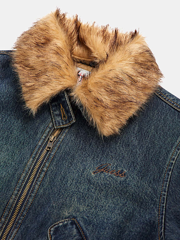 Guess denim bomber jacket hot sale