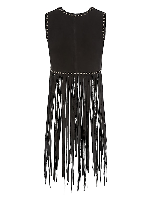 GUESS Leather fringe vest