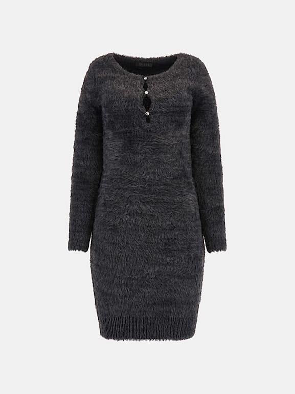 Black fuzzy sweater dress discount