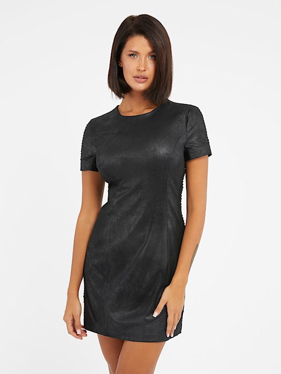 Faux suede shift dress online