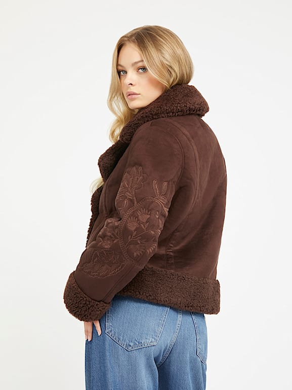 Womens faux sherpa jacket new arrivals