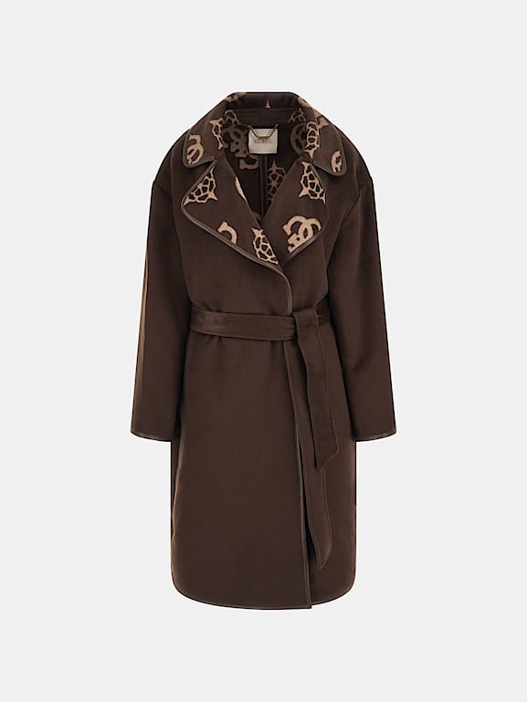 Double-faced Wool-blend Robe Coat