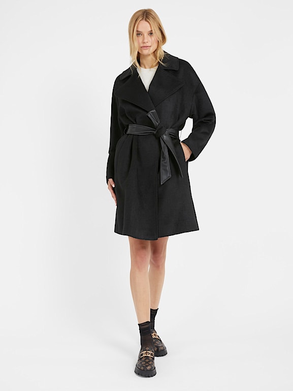 Guess belted coat on sale