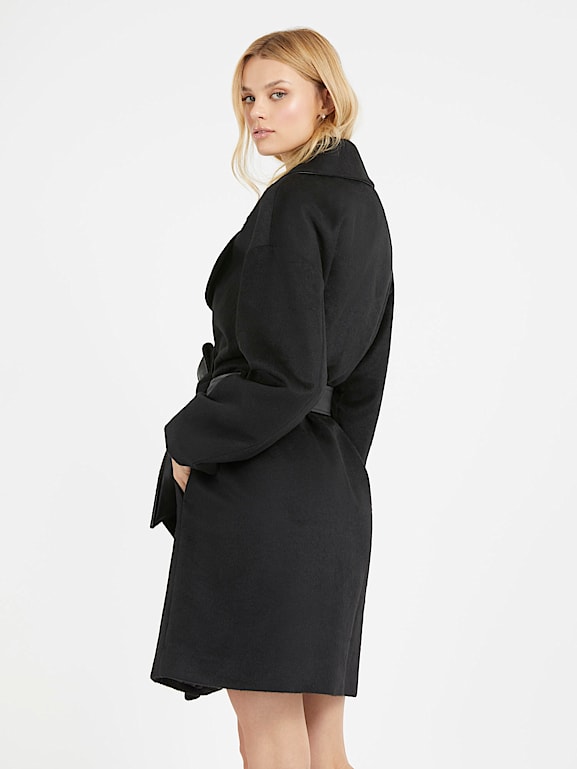 Guess belted coat sales