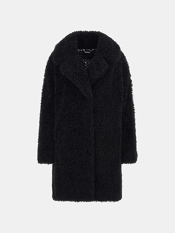 Guess teddy faux fur coat sale