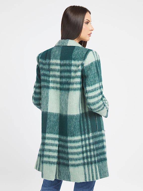 Manteau a carreaux en laine shop