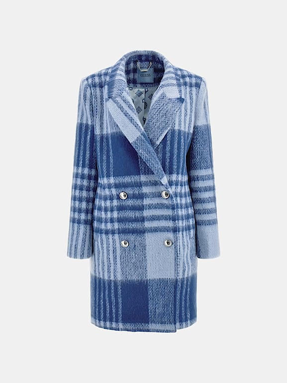 GUESS Wool blend check coat