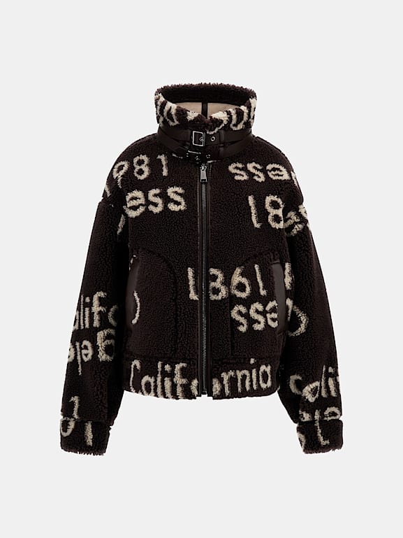 Guess reversible jacket with faux fur clearance