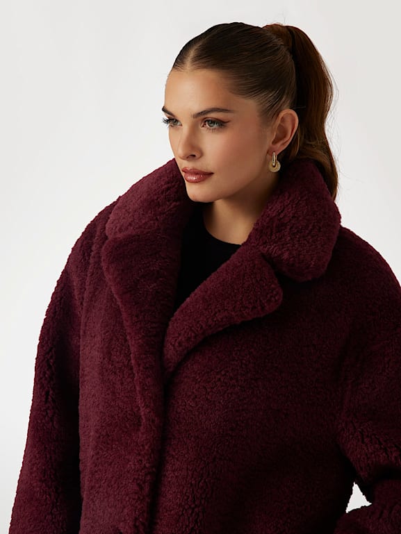 Burgundy guess coat sales