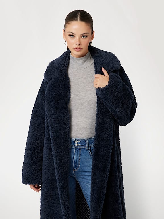 Guess navy coat deals