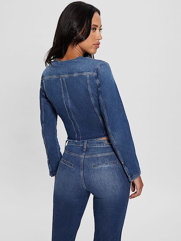 Slim fit denim jacket womens deals