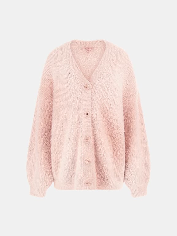 Pink fuzzy pullover best sale