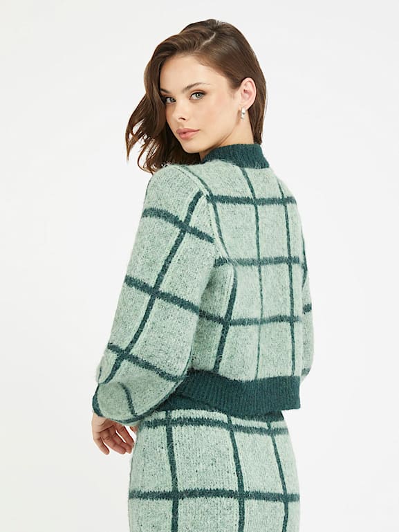 GUESS Geruite sweater in gemengde wol