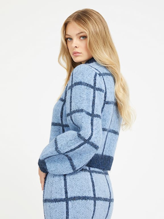 GUESS Geruite sweater in gemengde wol