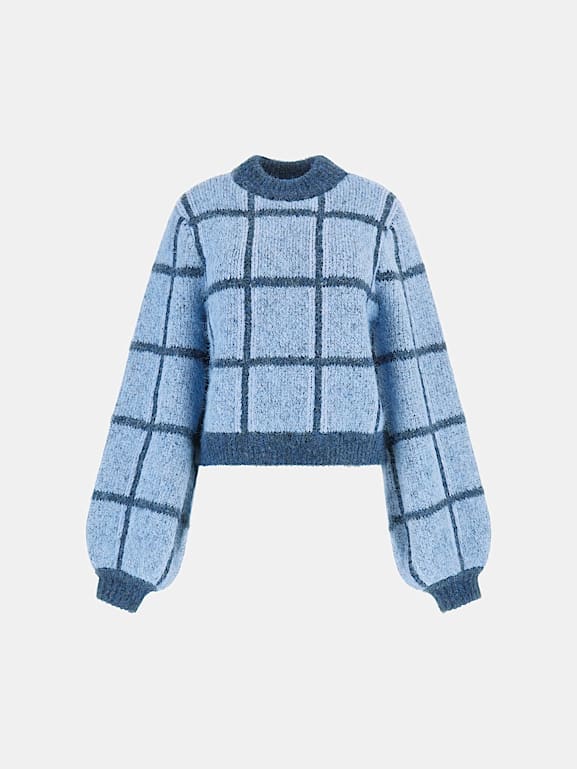 Geruite sweater top