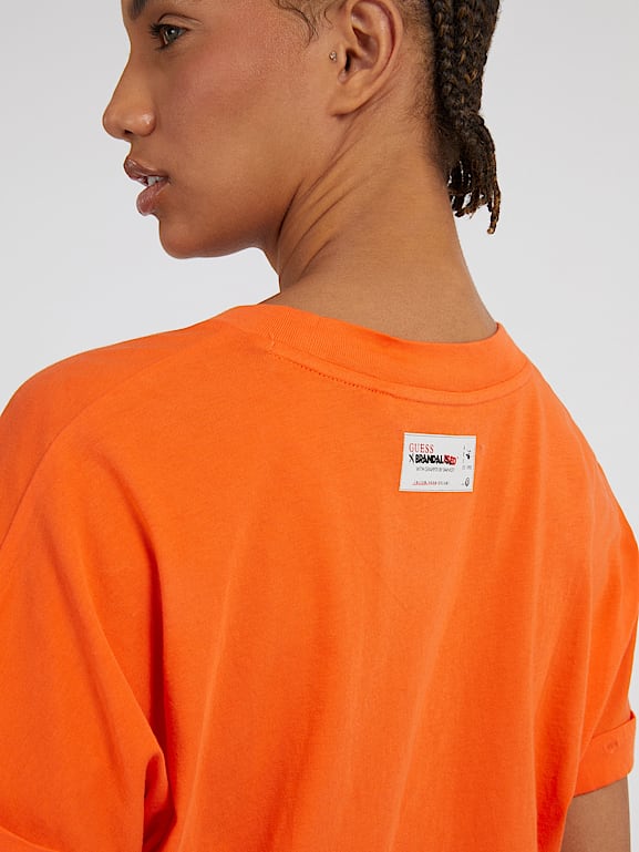 Guess orange outlet t shirt