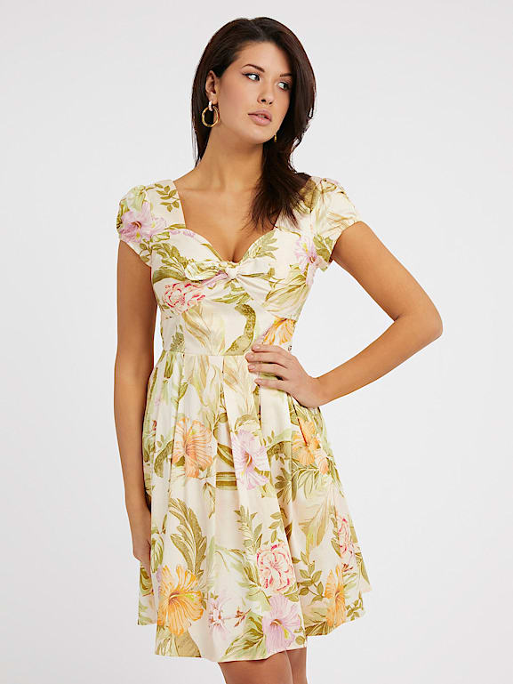 Guess yellow clearance floral dress