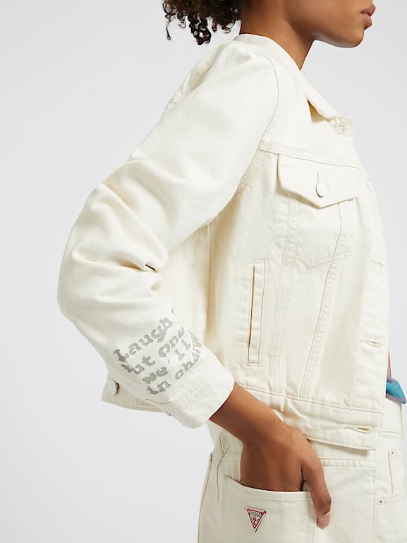 Guess white 2025 denim jacket