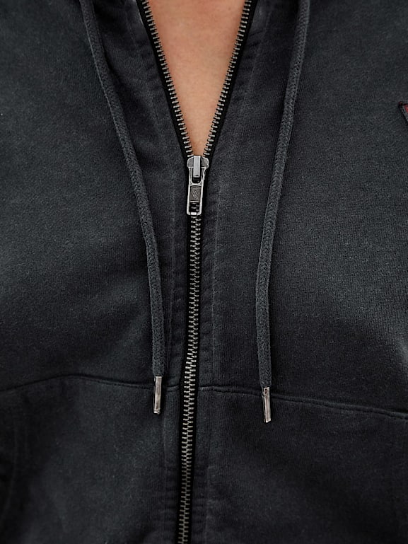 GUESS® Originals Sweatjacke mit Reißverschluss und kleinem 