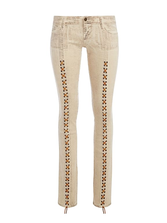 Jeans with cheap lace