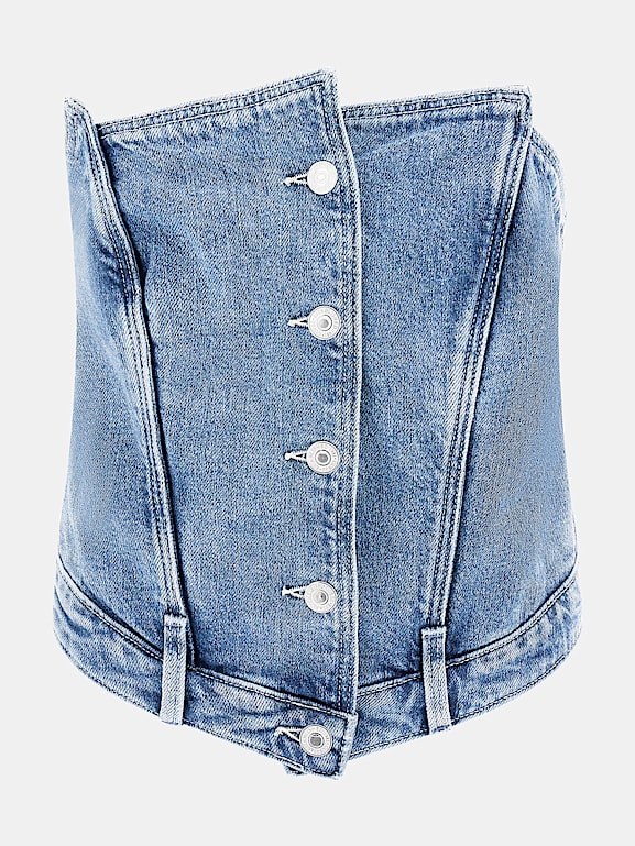 Guess denim corset top on sale