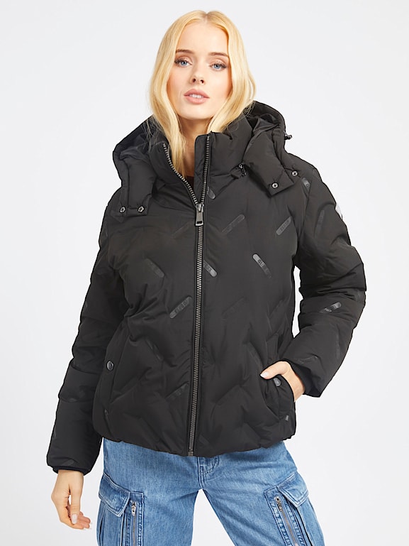 Guess puffer hot sale jacket women's