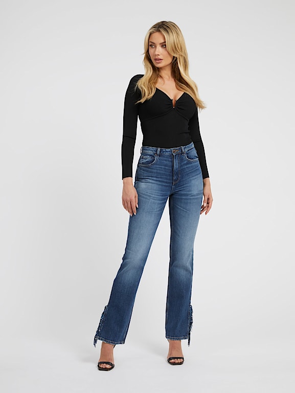 GUESS Jeans a campana spacco laterale Donna