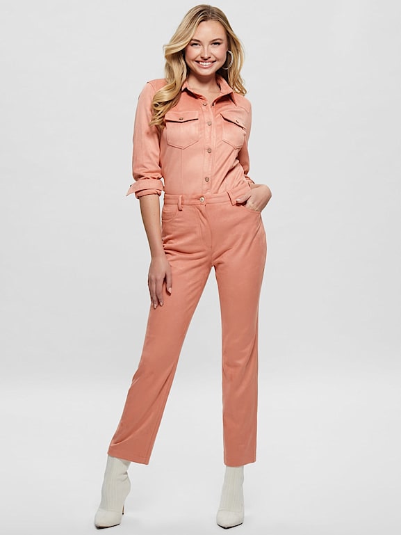 Faux suede straight pant Women GUESS Past Collections