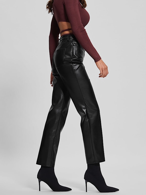 GUESS Faux leather straight pant Women