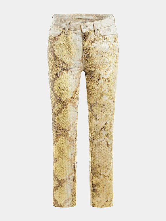 Jeans with discount gold sequins