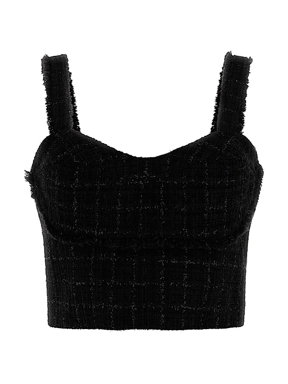 GUESS Tweed bustier top Women