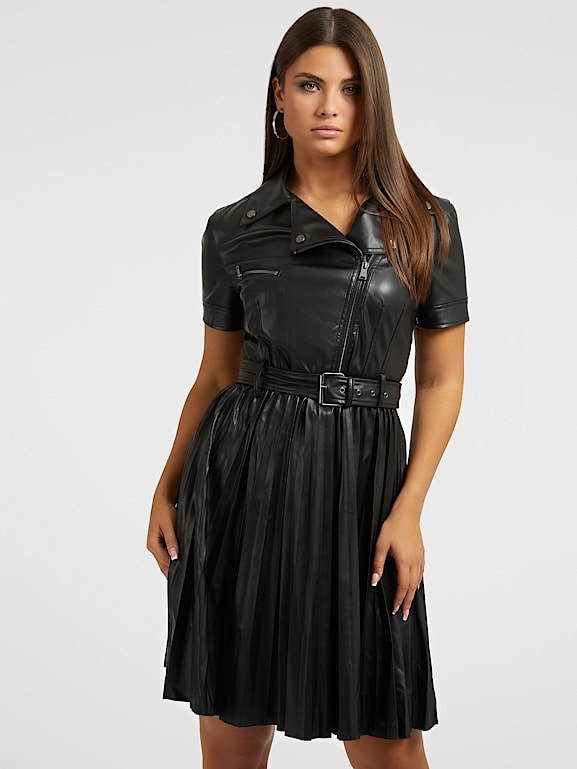 Leather dress sales guess