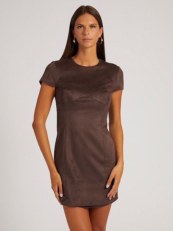 Faux suede bodycon sales dress