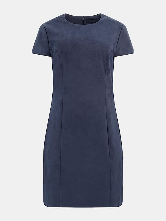 Suede jurk blauw outlet