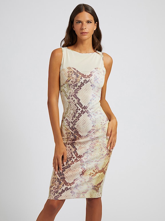 GUESS Snake print scuba dress