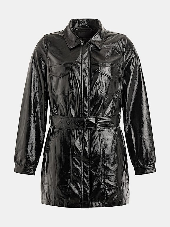 GUESS Patent faux leather jacket Women