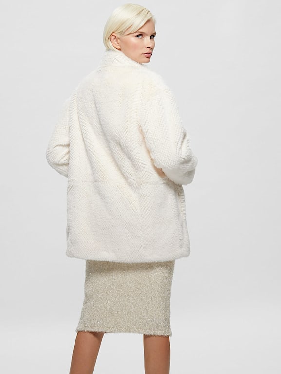 Guess faux fur skirted coat hotsell