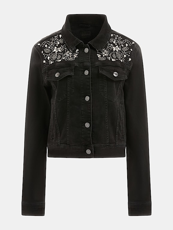 Guess embellished denim outlet jacket
