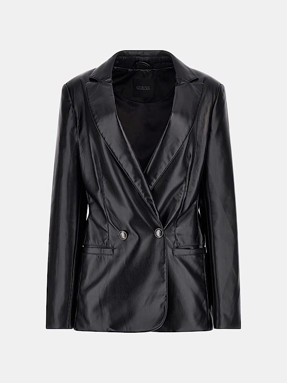 Pu leather blazer shop