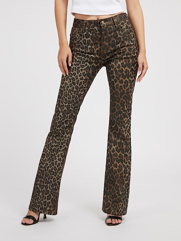 Guess leopard pants sales