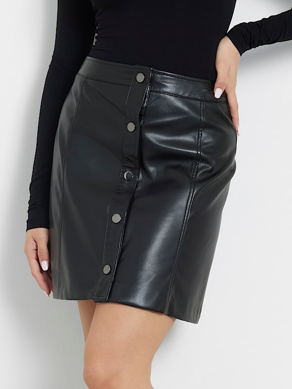 Leather skirt guess cheap