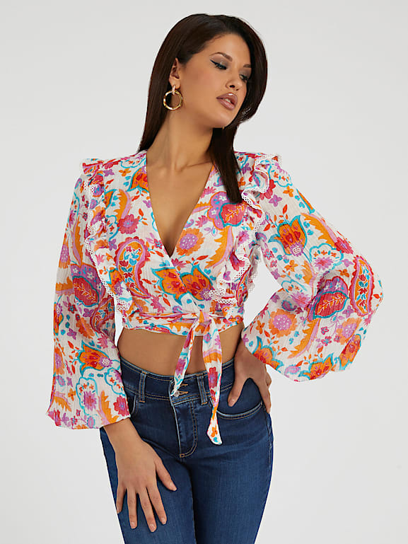 Guess floral top cheap