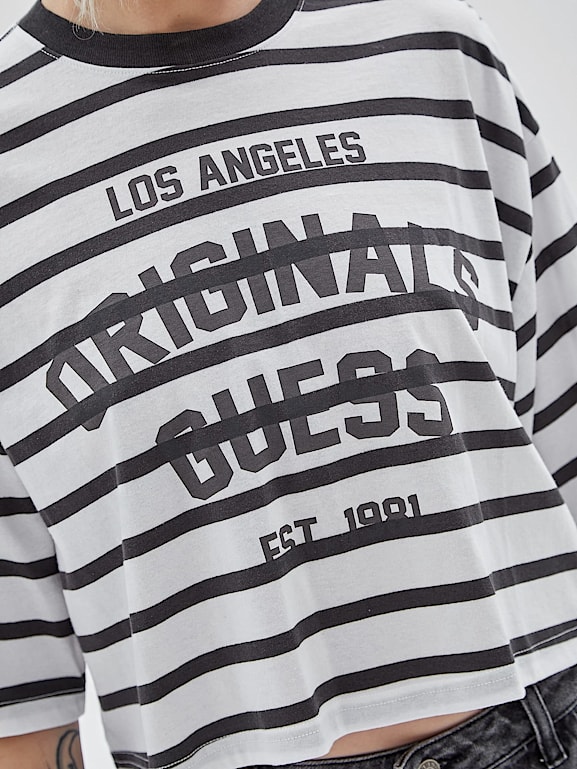 GUESS Originals Striped cropped t shirt Women