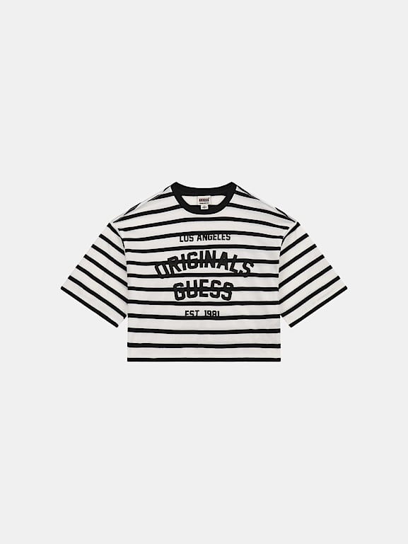 Guess striped 2025 shirt black
