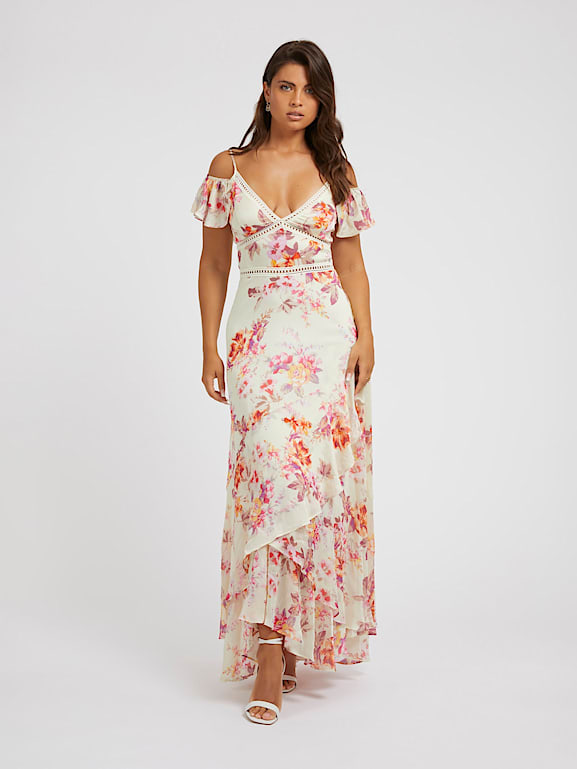GUESS Abito lungo stampa floreale