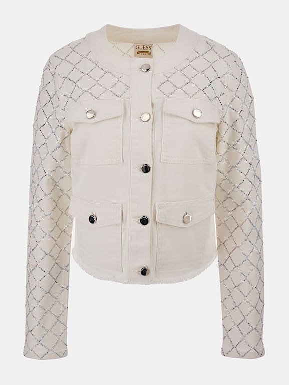 Chanel white denim jacket sale
